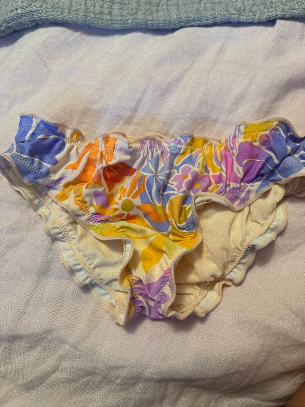 Raisins Girls Floral Ruffle Bikini - Purple, Yellow, Orange, Pink